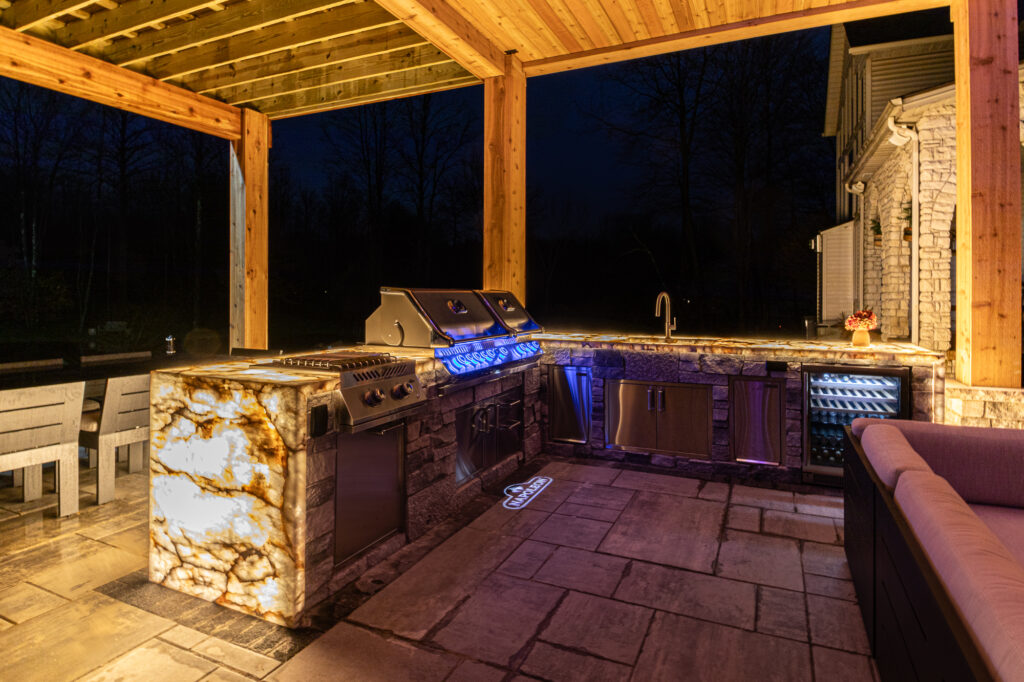 Outdoor Kitchen with Light up Countertops