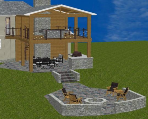 Outdoor Living 3D Rendering 1