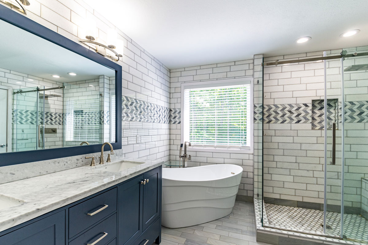 Sleek Master Bathroom in Broadview Hts.