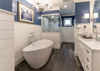 Magnificent Blue & White Coastal Master Bath in Euclid