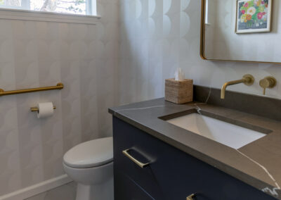 Modern Day Powder Room with Custom Touches in Strongsville