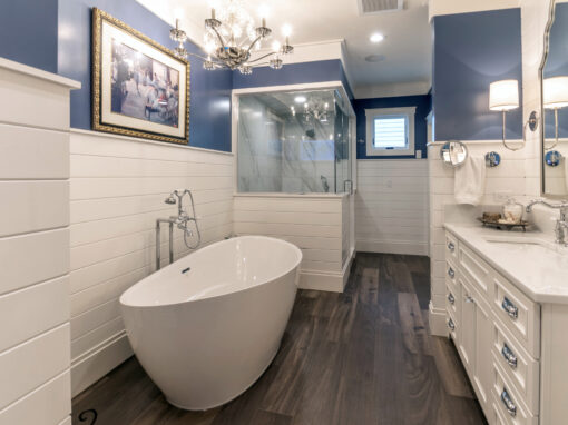 Who we are 25 Magnificent Blue & White Coastal Master Bath in Euclid