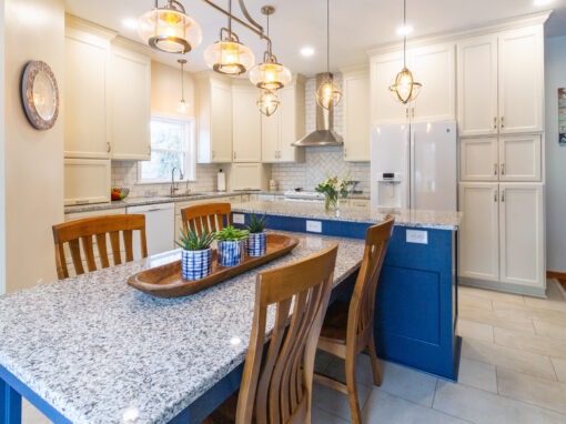 Who we are 19 Classic Blue & White Kitchen in Hinckley