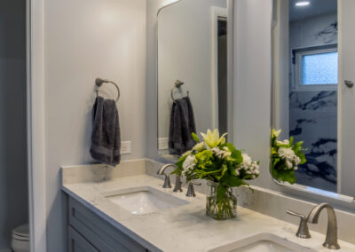 Coastal Blue & White Custom Master Bath in Chardon