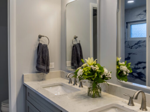 Who we are 33 Coastal Blue & White Custom Master Bath in Chardon