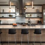 a sleek, contemporary ohio kitchen showcases cutting-edge design trends with minimalist cabinetry, bold accents, and innovative appliances, set against a backdrop of stylish urban interiors.
