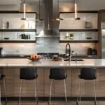 a sleek, contemporary ohio kitchen showcases cutting-edge design trends with minimalist cabinetry, bold accents, and innovative appliances, set against a backdrop of stylish urban interiors.